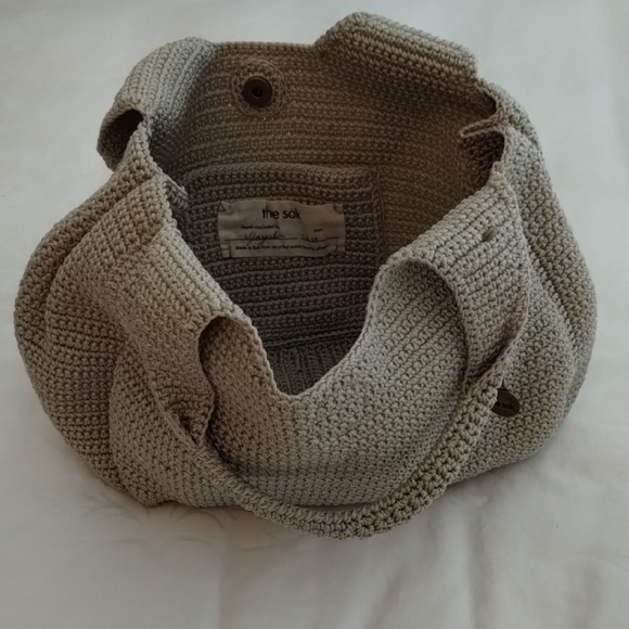 The Sak Crochet Shoulder Bag - Khaki / Grey colored - Picture 1 of 12